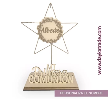 Dayka Trade DIY Kit Star with Base + Personalized Name My First Communion 