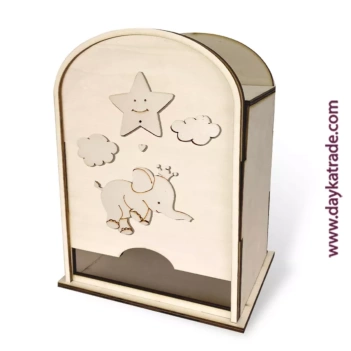 Dayka Trade Elephant and Star Wooden Diaper Bag