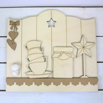 Tabla Tazas con Tarro y Estrella Dayka