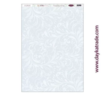 Dayka Trade Fabric DTXM-2030 Blue Floral Background Pattern Blessings 33x70cm