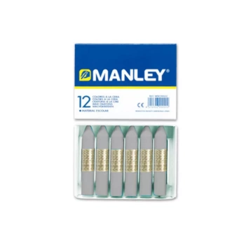 Caja de cartón de 12 ceras gris Manley