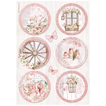 SUPER DEAL **40%** Stamperia Roseland Rice Paper Rounds A4