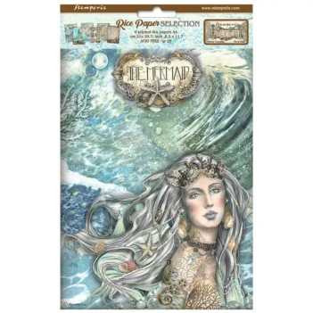 SUPER DEAL **40%** Stamperia Set of 6 rice papers Songs Of The Sea 21x29cm