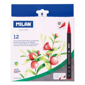 Set 12 rotuladores acuarelables pincel Milan