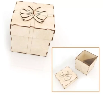 Artiwood Wooden Box with Bow Artiwood 15x15cm