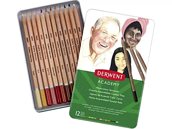 Caja metálica 12 lápices acuarelables Academy Derwent