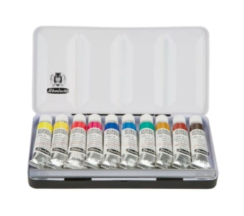 Caja metálica 10 tubos de acuarela Schmincke 15ml