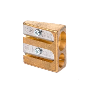 KUM Doppel-Bleistiftspitzer aus goldenem Messing