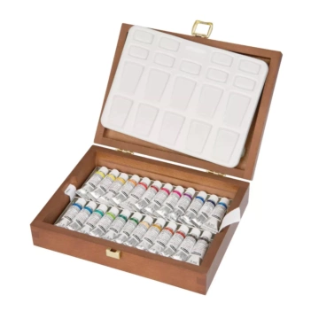 Caja de madera 24 tubos de acuarela Schmincke 5ml