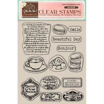 Set of transparent stamps Oh là là! labels Stamperia