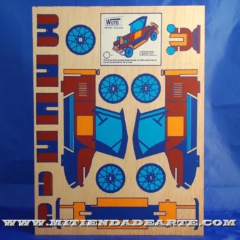 Vintage car-05 Silk-screen printed diecut kits for marquetry 4010-05