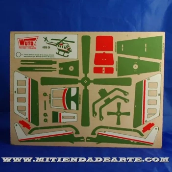 Hélicoptère-24 Kit de découpe en marqueterie sérigraphiée 4010-24