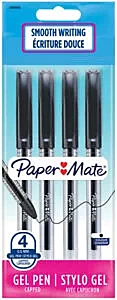 Set 4 Bolígrafos de Gel Jiffy Punta Fina Negros Paper Mate