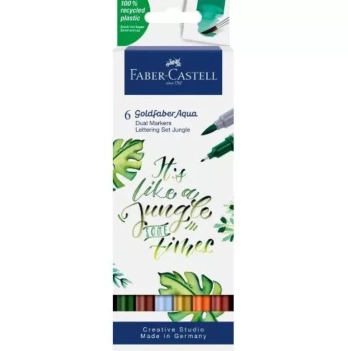 Faber-Castell set of 6 Goldfaber Aqua Dual Jungle markers 