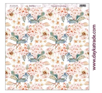 Dayka Trade Fabric DTXS-1016 Pink and Beige Flowers Background 30x30cm