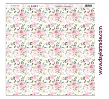 Tela DTXS-1016 Fondo Flores Rosas Dayka 30x30cm