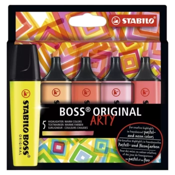Arty Set 5 STABILO Boss Original warm colour highlighters