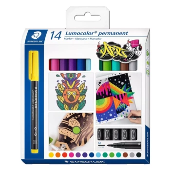 Set 10 Rotuladores permanentes surtidos M Lumocolor Staedtler 1mm