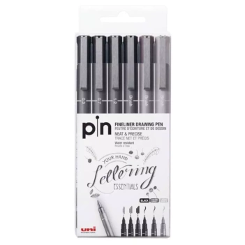 Kit 6 Marcadores Calibrados e Ponta Pincel Lettering Posca