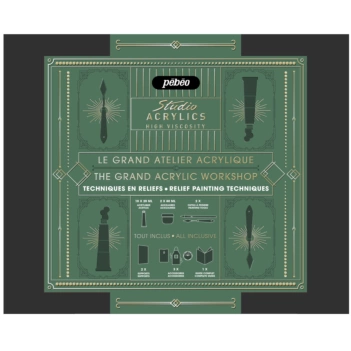 Kit acrílicos técnicas relieve completo Studio Grand Atelier Pebeo