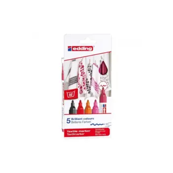 Set 5 Rotuladores textiles cálidos 4500 Edding