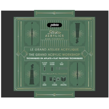 Kit acrílicos técnicas básicas completo Studio Grand Atelier Pebeo