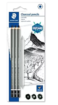 Set 3 Lápices de carboncillo 100C Mars Lumograph Staedler