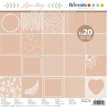 SUPER DEAL **40%** Artemio Love Story Kraft Paper Pad 30x30cm
