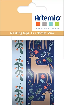 Artemio Set 2 Washi Tape Deer Woodsy Christmas 