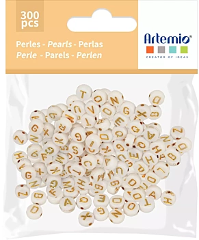 Cuentas de Perla con Letras Doradas Artemio