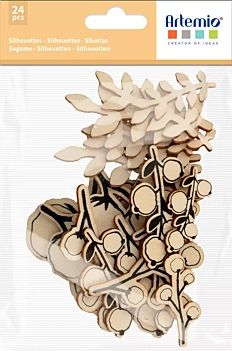 Die-Cuts de Madera Mini Flores Couleurs Nature Artemio