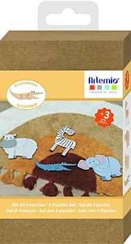 Artemio Set 4 Wooden Puzzles Safari 