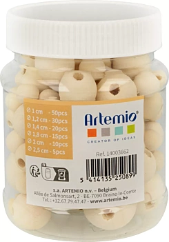 Cuentas Madera Redondas Artemio 130pz