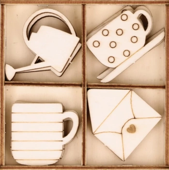 Artemio Wooden Die-Cuts Mini Silhouettes Life is Simple 