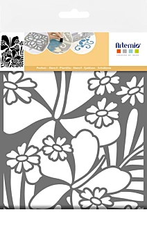 Artemio Stencil Template Flowers Color Block 21x297cm