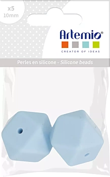 Cuentas de silicona Hexágonos Gris My little Baby Artemio 15mm

