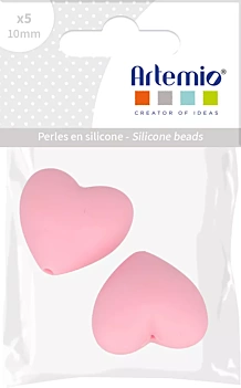 Cuentas de silicona Corazón Rosa Pulverizado My little Baby Artemio

