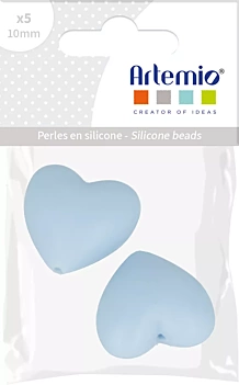Cuentas de silicona Corazón Gris My little Baby Artemio

