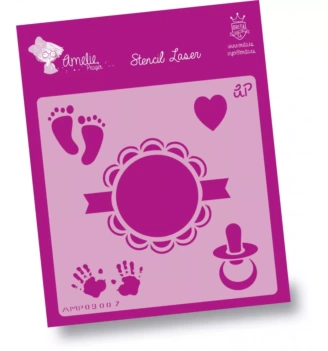 Orita Amelie Baby Motifs stencil template 15x15cm