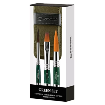 Coffret de voyage aquarelle 1273 vert trousse et pinceaux Escoda