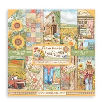 Scrapbooking Kit Sunflower Art Stamperia 20x20cm