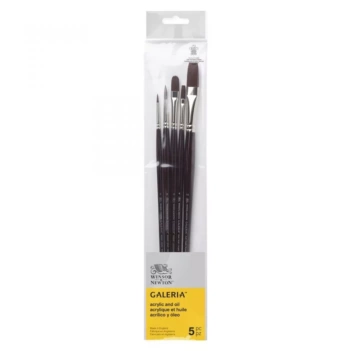 Zestaw 5 mieszanych pędzli akrylowych Winsor & Newton Gallery