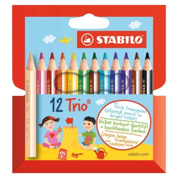 Set de 12 crayons courts épais STABILO Trio