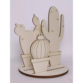Kit 3 Siluetas de Madera Cactus Grande 38cm