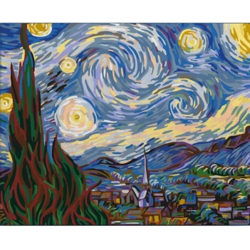Kit Pintar Por Números La Nuit Etoilée Alex Bog 40x50cm