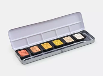Caja Metálica de 6 Pigmentos Nacarados Finetec