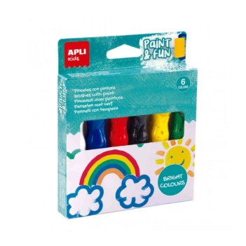 Set 6 témperas en tubo con pincel incorporado Paint & Fun Apli