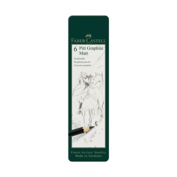 Estuche de Metal 6 Lápices Pitt Graphite Matt Faber-Castell