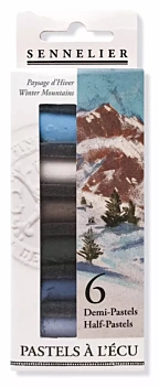 Set 6 Medium Pastels À L'Ecu Tones Winter Mountains Landscape Sennelier