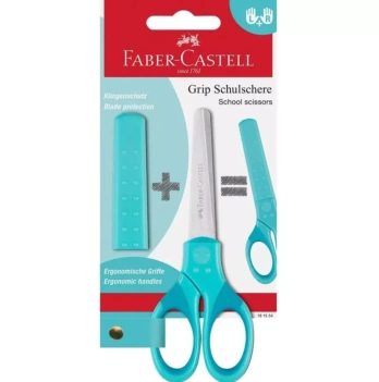 Tijera Escolar Grip Turquesa Faber-Castell